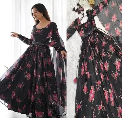 REWAA Anarkali Gown(Black)