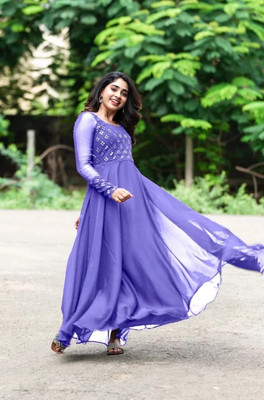 Niru creations Anarkali Gown(Light Blue)