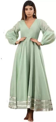 Beautypiie Anarkali Gown(Green)