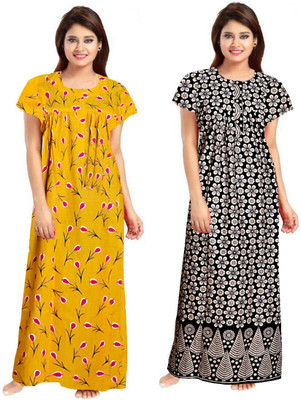 Radha Rani Crafts Creation Flared/A-line Gown(Yellow)