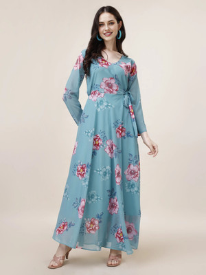 Fashion2wear Straight Gown(Light Blue)