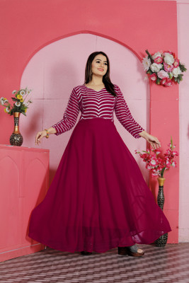 weaRial Flared/A-line Gown(Pink)