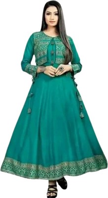 chhaaya fashion Anarkali Gown(Green)