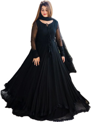 FASHIONVALLEYDRESSES Anarkali Gown(Black)