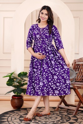 Murli Kurti Flared/A-line Gown(Purple)