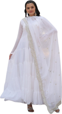 HouseOfCommon Flared/A-line Gown(White)