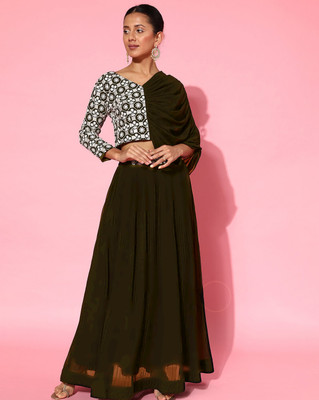 SANCIA Flared/A-line Gown(Dark Green)