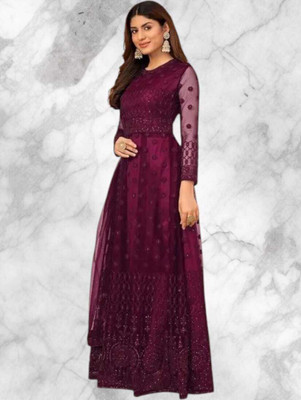 bhurkhiya Anarkali Gown(Maroon)