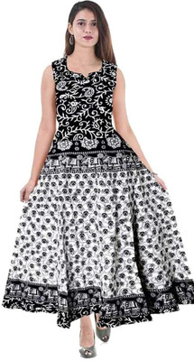 ARUNTAILOR Anarkali Gown(White, Black)