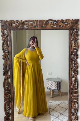 Reeta Fashion Flared/A-line Gown(Yellow)