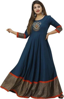 DARKBROK Anarkali Gown(Dark Blue)