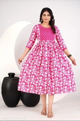 Desi Era Women Gown Pink Dress