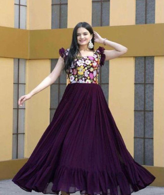 Mann Fashion Flared/A-line Gown(Purple)