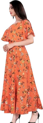 DB Fashion Anarkali Gown(Orange)