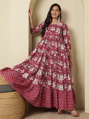 GLAM ROOTS Flared/A-line Gown(Pink)