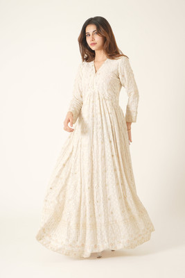 Roy Creation Anarkali Gown(Beige)