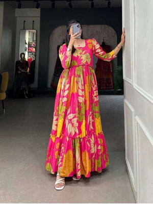 HEET TEX Flared/A-line Gown(Pink)