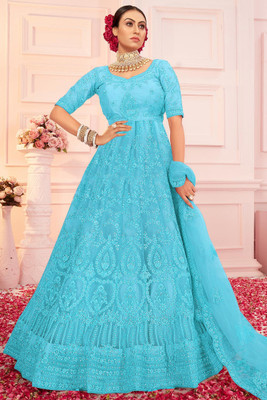 A To Z Cart Flared/A-line Gown(Light Blue)