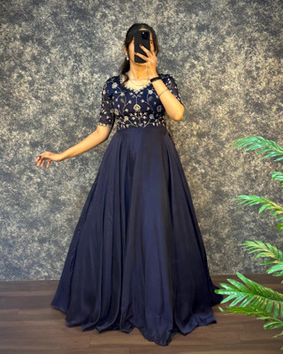Pushkara Flared/A-line Gown(Blue)