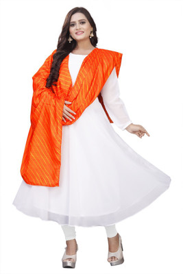 bindudi Flared/A-line Gown(Orange, White)