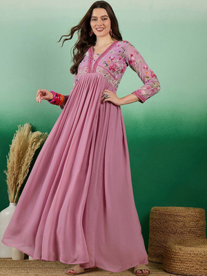 Sangria Flared/A-line Gown(Pink)