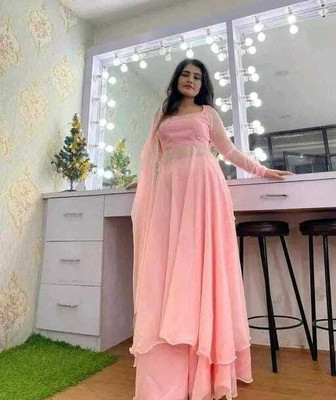 JE BHAGVAN CREATION Flared/A-line Gown(Pink)