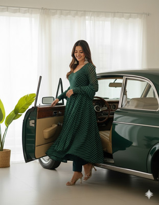 A A ITALIA Anarkali Gown(Green)