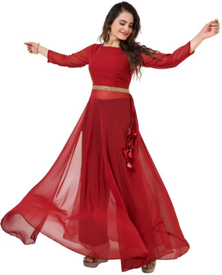 A To Z Cart Flared/A-line Gown(Red)