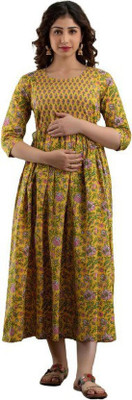 RAHUL TRADERS Flared/A-line Gown(Yellow)