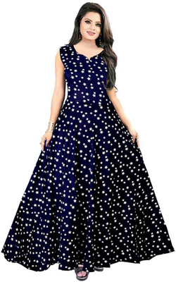 Kuber Fashion Flared/A-line Gown(Blue)