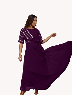 SANCIA Flared/A-line Gown(Purple)