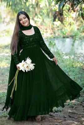 AMRIJA FASHION Anarkali Gown(Dark Blue)
