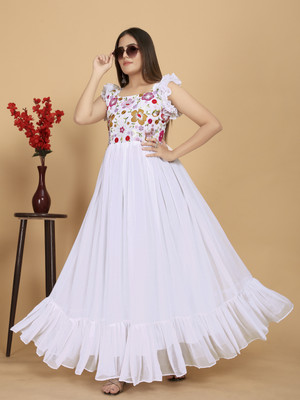 AMALAK Anarkali Gown(White)