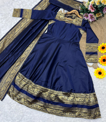 Zarista Creation Flared/A-line Gown(Blue)
