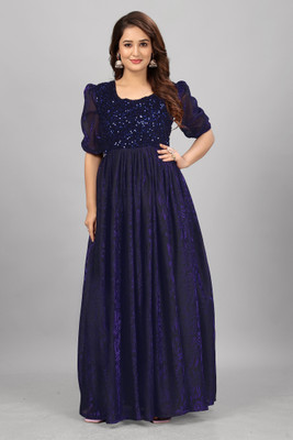 3Buddy Fashion Flared/A-line Gown(Blue)