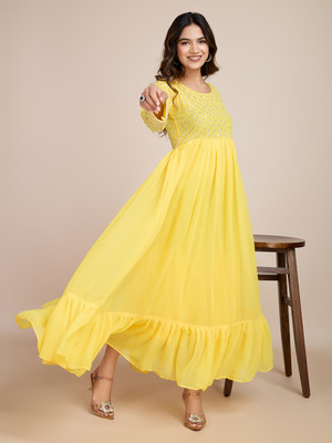 AMALAK Anarkali Gown(Yellow)