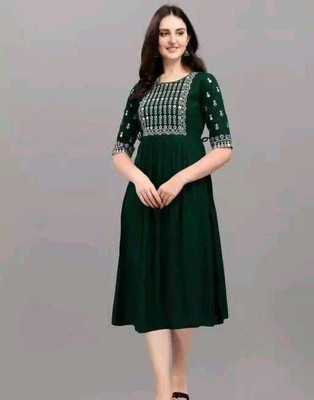 karodiwaal collection Flared/A-line Gown(Green)