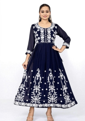 Flauntify Anarkali Gown(Blue)