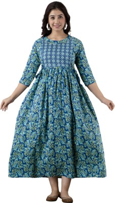 RS VALUE STORE Anarkali Gown(Blue)