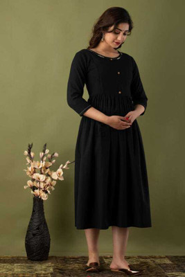 Chahat Gartex Flared/A-line Gown(Black)