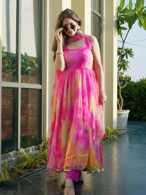 Vaanri creation Anarkali Gown(Multicolor)