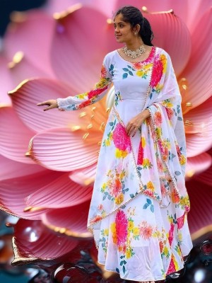 Pramukh Darshan Export Anarkali Gown(White)