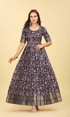 Odd by chansi Trendz Flared/A-line Gown(Dark Blue)