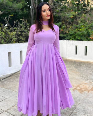 A A ITALIA Anarkali Gown(Purple)