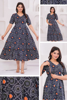 grinah fashion Flared/A-line Gown(Blue)
