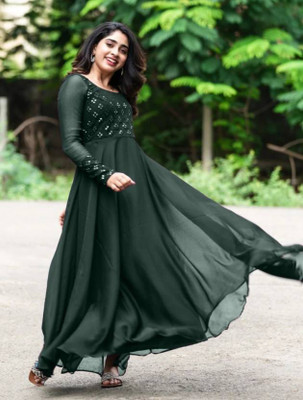 BAMSOM WEAR Flared/A-line Gown(Green)