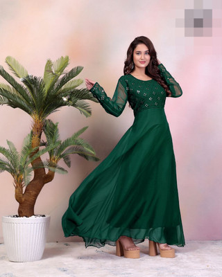 Nejadhari Fashion Flared/A-line Gown(Green)