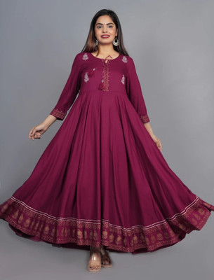 Nandi Flared/A-line Gown(Purple)