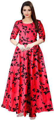 Kuber Fashion Flared/A-line Gown(Red)