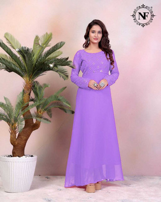 SK Creation Flared/A-line Gown(Light Blue)
